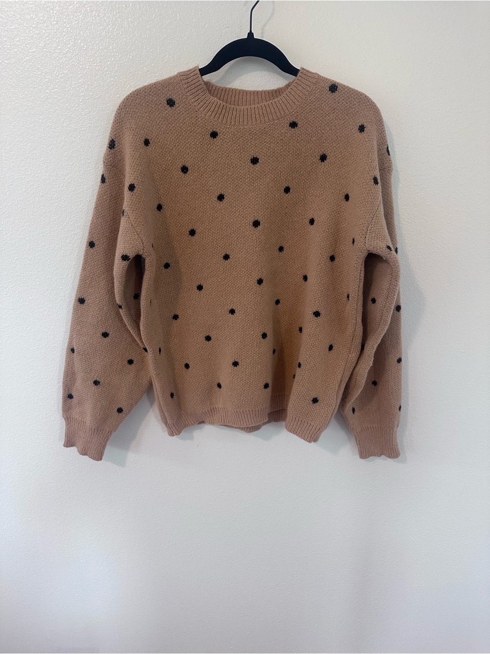SHEIN Taupe and Black Marled Knit Sweater